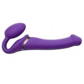 Фиолетовый безремневой вибрострапон Vibrating Bendable Strap-On - size L - Strap-on-me - купить с доставкой в Челябинске