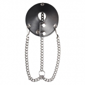 Утяжка для мошонки из искусственной кожи с цепочками PARACHUTE BALL STRETCHER - BlueLine - купить с доставкой в Челябинске