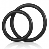 Набор из двух черных силиконовых колец разного диаметра SILICONE COCK RING SET - BlueLine - в Челябинске купить с доставкой