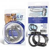 Двойное кольцо выносливости на пенис DUAL STAMINA RING - BlueLine - в Челябинске купить с доставкой