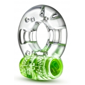 Зеленое эрекционное виброкольцо Arouser Vibrating C-Ring - Blush Novelties - в Челябинске купить с доставкой
