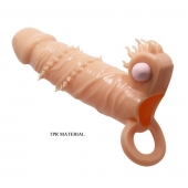 Телесная удлиняющая вибронасадка Penis Sleeve Connor - 17 см. - Baile - в Челябинске купить с доставкой