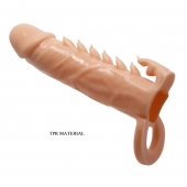 Телесная удлиняющая насадка Penis Sleeve Emmitt - 17 см. - Baile - в Челябинске купить с доставкой