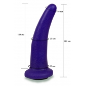 Фиолетовая гладкая изогнутая насадка-плаг - 13,3 см. - LOVETOY (А-Полимер) - купить с доставкой в Челябинске
