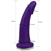 Фиолетовая гладкая изогнутая насадка-плаг - 14,7 см. - LOVETOY (А-Полимер) - купить с доставкой в Челябинске