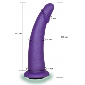 Фиолетовая гладкая изогнутая насадка-плаг - 17 см. - LOVETOY (А-Полимер) - купить с доставкой в Челябинске