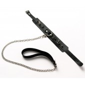 Черный ошейник с шипами и поводком - Crazy Handmade - купить с доставкой в Челябинске