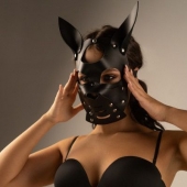 Черная маска  Собака  с ушками - Crazy Handmade - купить с доставкой в Челябинске