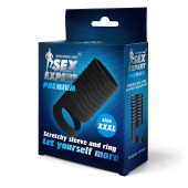 Черная открытая насадка на пенис с кольцом для мошонки XXXL-size - 9,9 см. - Sex Expert - в Челябинске купить с доставкой