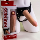 Страпон Харнесс из трусиков и насадки-фаллоса - 17,5 см. - LOVETOY (А-Полимер) - купить с доставкой в Челябинске