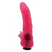 Розовая насадка для страпона с клиторальными лепестками - 18,5 см. - LOVETOY (А-Полимер) - купить с доставкой в Челябинске