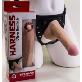 Страпон Harness из двух предметов: трусики с плугом и насадка-фаллос - 17 см. - LOVETOY (А-Полимер) - купить с доставкой в Челябинске