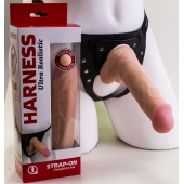 Страпон Harness из двух предметов: регулируемые трусики и насадка-фаллос - 17,5 см. - LOVETOY (А-Полимер) - купить с доставкой в Челябинске