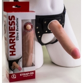 Реалистичный страпон Harness из трусиков и насадки-фаллоса - 18,5 см. - LOVETOY (А-Полимер) - купить с доставкой в Челябинске
