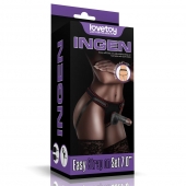 Женский темнокожий страпон Easy Strapon Set 7 Inch - 18 см. - Lovetoy - купить с доставкой в Челябинске