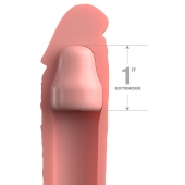 Телесная насадка-удлинитель 1 Inch Silicone X-tension - 17,8 см. - Pipedream - в Челябинске купить с доставкой