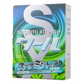 Презервативы Sagami Xtreme Mint с ароматом мяты - 3 шт. - Sagami - купить с доставкой в Челябинске