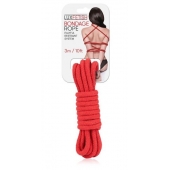 Красная хлопковая веревка для связывания - 3 м. - Lux Fetish - купить с доставкой в Челябинске