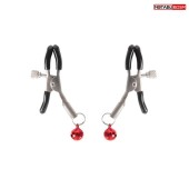 Серебристые зажимы на соски с шариками - Notabu - купить с доставкой в Челябинске