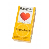 Презервативы с колечками и пупырышками Masculan Ribbed+Dotted - 10 шт. - Masculan - купить с доставкой в Челябинске