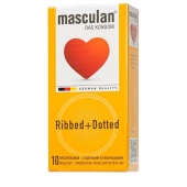 Презервативы с колечками и пупырышками Masculan Ribbed+Dotted - 10 шт. - Masculan - купить с доставкой в Челябинске