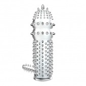 Прозрачная насадка на пенис с шипами и стимулятором клитора - 14,2 см. - Baile - в Челябинске купить с доставкой