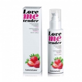Съедобное согревающее массажное масло Love Me Tender Strawberry с ароматом клубники - 100 мл. - Love to Love - купить с доставкой в Челябинске