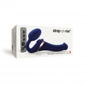 Синий безремневой страпон Multi Orgasm Size S с клиторальной стимуляцией - Strap-on-me - купить с доставкой в Челябинске