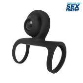 Черная вибронасадка на пенис Sex Expert - Sex Expert - в Челябинске купить с доставкой