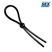 Черное силиконовое лассо с шариком для утяжки - Sex Expert - в Челябинске купить с доставкой