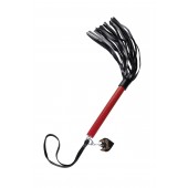 Черно-красная кожаная плеть - 50 см. - Pecado - купить с доставкой в Челябинске