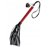 Черно-красная кожаная плеть - 50 см. - Pecado - купить с доставкой в Челябинске