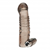 Дымчатая насадка на пенис с вибрацией  Vibrating Penis Enhancing Sleeve Extension - 13,3 см. - BlueLine - в Челябинске купить с доставкой