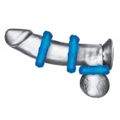 Комплект из трех голубых эрекционных колец 3-Pack Ribbed Rider Cock Ring Set - BlueLine - в Челябинске купить с доставкой