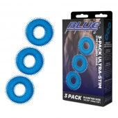 Комплект из трех голубых колец для эрекции 3-Pack Ultra-Stim Stretch Cock Rings - BlueLine - в Челябинске купить с доставкой