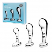 Набор из 3 стальных стимуляторов простаты Stainless Steel P-spot Training Set - b-Vibe - в Челябинске купить с доставкой