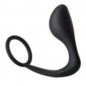 Черное эрекционное кольцо с анальной пробкой Anal Plug With Cockring - Dream Toys - в Челябинске купить с доставкой