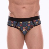 Темно-серые мужские трусы-джоки с принтом в виде цветных значков - Don Moris купить с доставкой