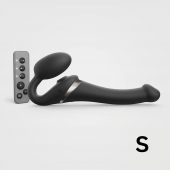 Черный безремневой страпон Multi Orgasm Size S с клиторальной стимуляцией - Strap-on-me - купить с доставкой в Челябинске