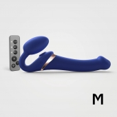 Синий безремневой страпон Multi Orgasm Size M с клиторальной стимуляцией - Strap-on-me - купить с доставкой в Челябинске