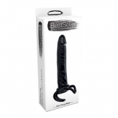 Чёрная насадка-фаллос для двойного проникновения INFLATABLE DILDO SLIM DONG  - 13,5 см. - Toyz4lovers - в Челябинске купить с доставкой