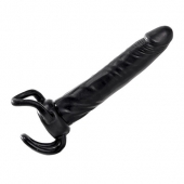 Чёрная насадка-фаллос для двойного проникновения INFLATABLE DILDO SLIM DONG  - 13,5 см. - Toyz4lovers - в Челябинске купить с доставкой