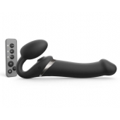 Черный безремневой страпон Multi Orgasm Size L с клиторальной стимуляцией - Strap-on-me - купить с доставкой в Челябинске