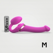 Ярко-розовый безремневой страпон Multi Orgasm Size M с клиторальной стимуляцией - Strap-on-me - купить с доставкой в Челябинске