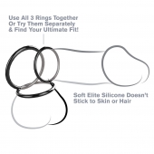 Набор из трех черных эрекционных колец Silicone 3-Ring Stamina Set - Pipedream - в Челябинске купить с доставкой