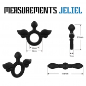 Черное эрекционное кольцо с крыльями Rooster Jeliel Angel - Velv or - в Челябинске купить с доставкой