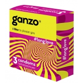 Презервативы с анестетиком для продления удовольствия Ganzo Long Love - 3 шт. - Ganzo - купить с доставкой в Челябинске
