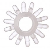 Прозрачное гелевое эрекционное кольцо с шипиками - Toyfa Basic - в Челябинске купить с доставкой