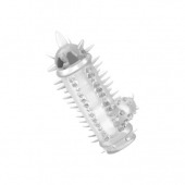 Прозрачная насадка с шипами и клиторальной шишечкой CLIT-BANGER SLEEVE IN CLEAR - Tonga - в Челябинске купить с доставкой