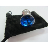 Анальное украшение BUTT PLUG  Small с синим кристаллом - 7 см. - Anal Jewelry Plug - купить с доставкой в Челябинске